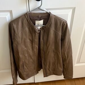 Faux leather jacket in brown